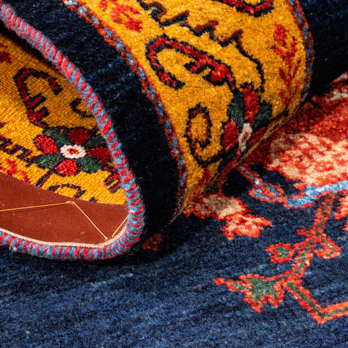 Runner Gabbeh-matta - persisk - 253 x 84 cm - mörkblå