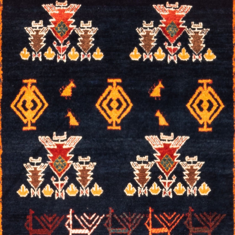 Gabbeh-matta - persisk - 160 x 108 cm - mörkblå