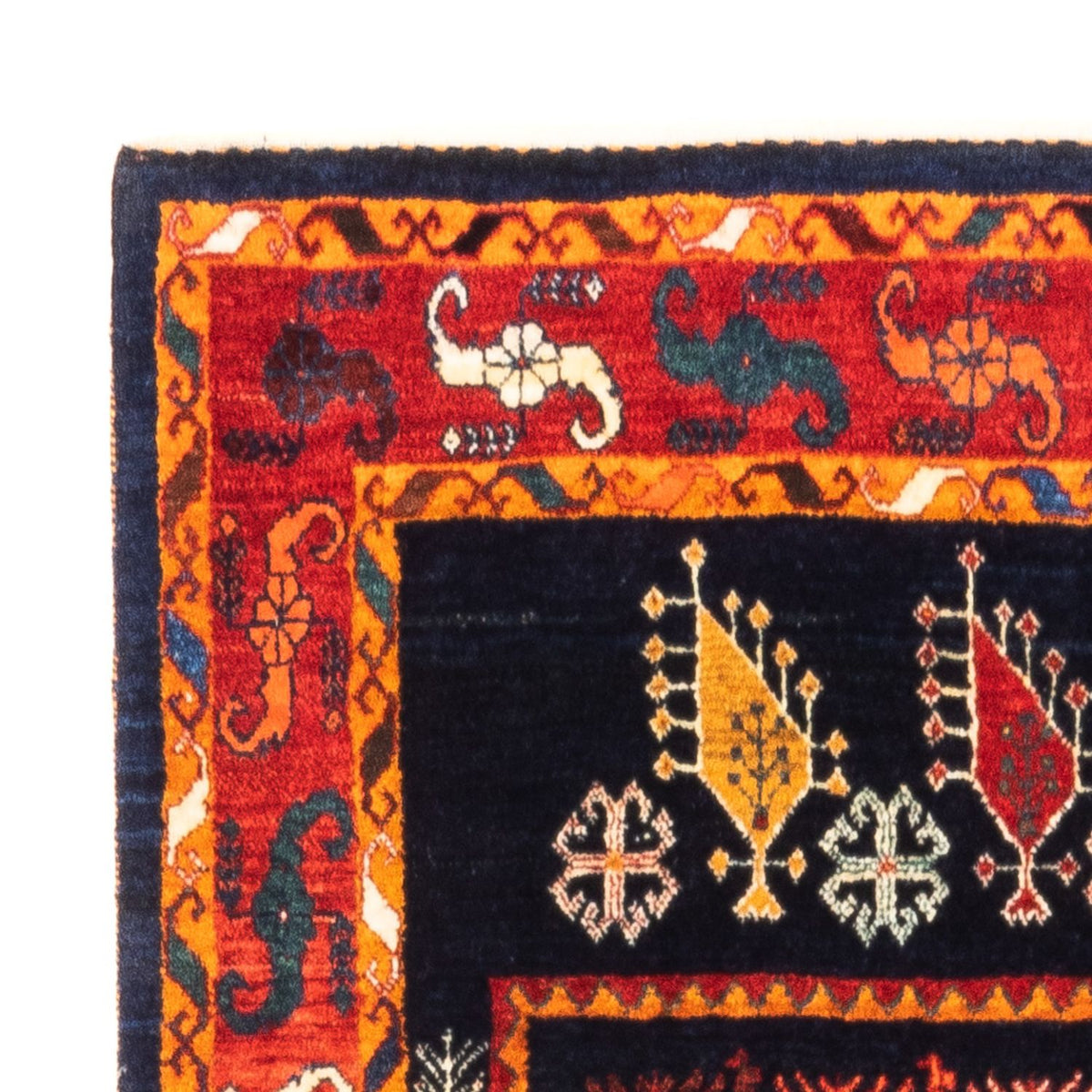 Gabbeh-matta - persisk - 160 x 108 cm - mörkblå