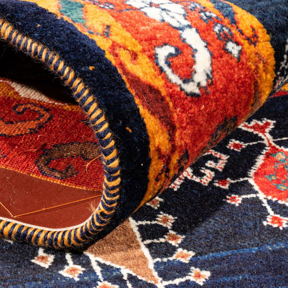 Gabbeh-matta - persisk - 160 x 108 cm - mörkblå