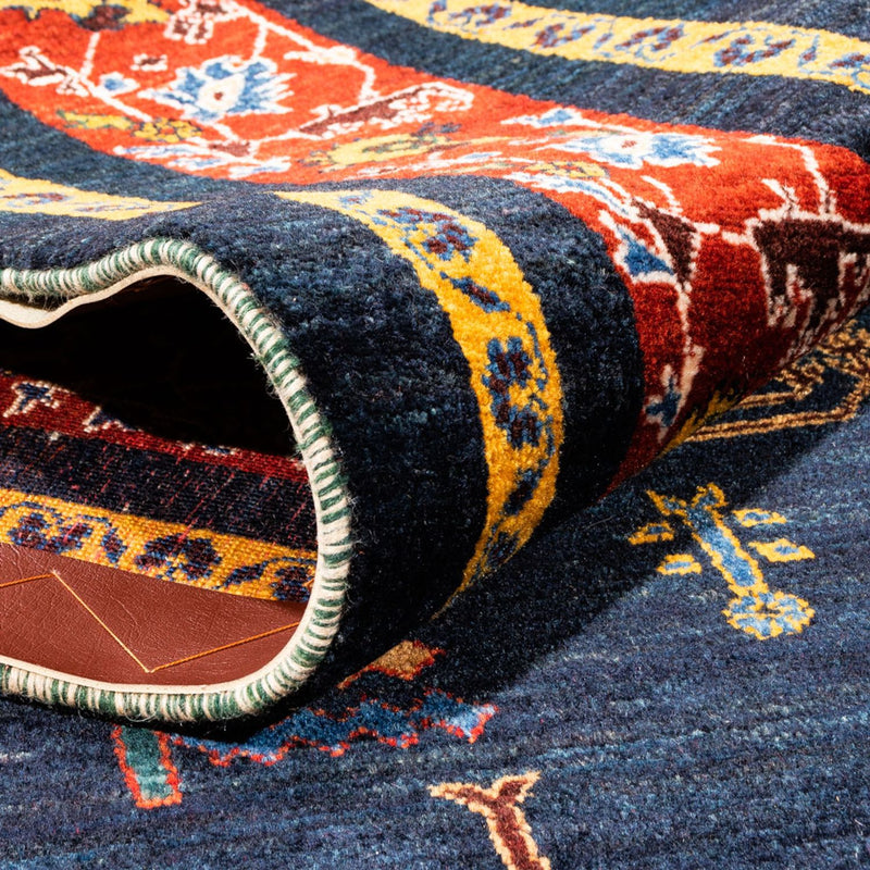 Gabbeh-matta - persisk - 240 x 170 cm - mörkblå