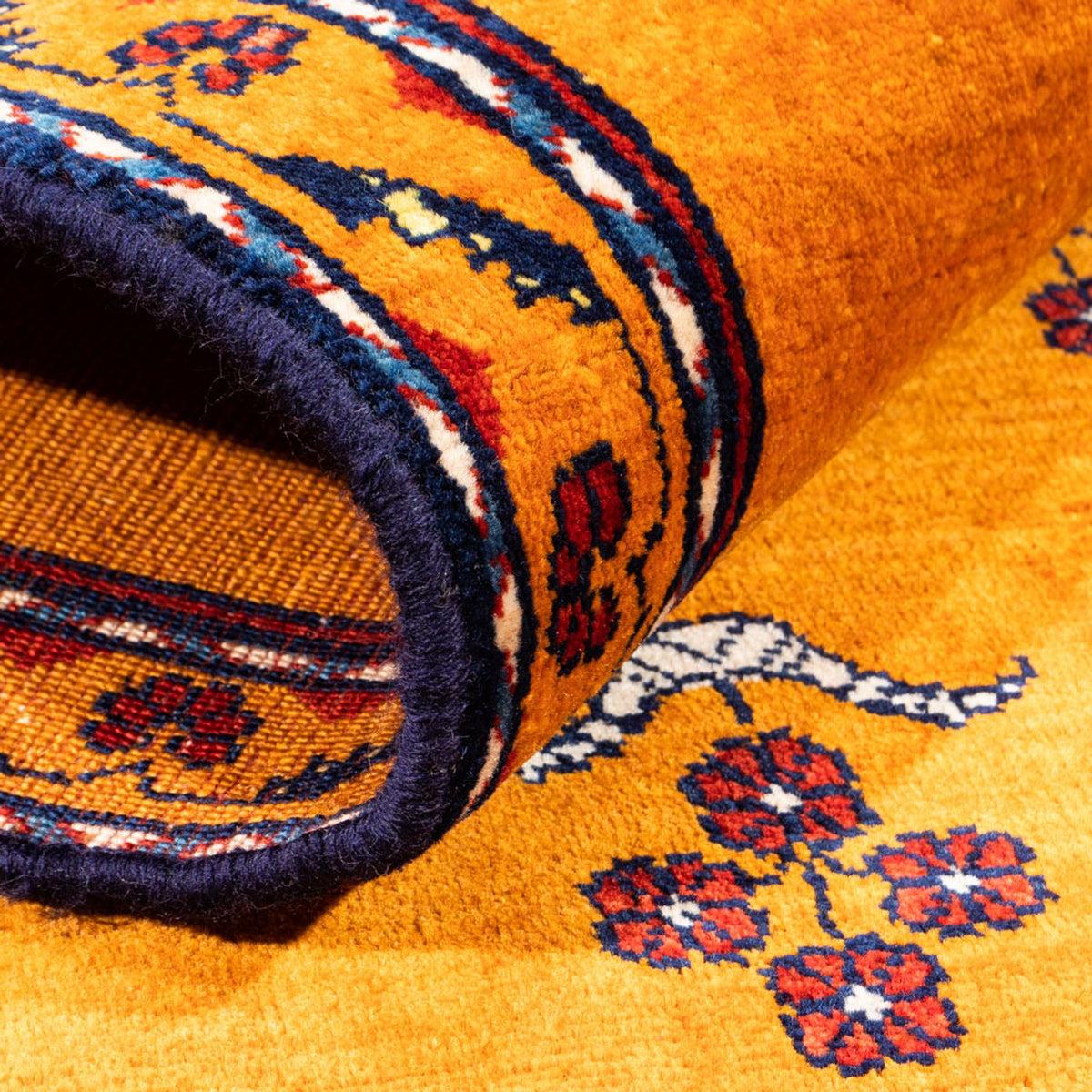 Gabbeh-matta - persisk - 155 x 104 cm - guld