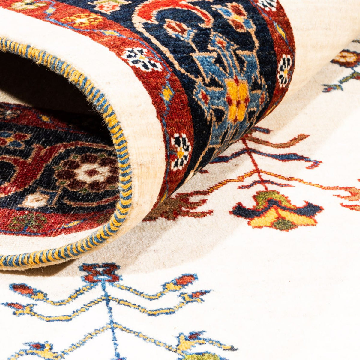 Gabbeh-matta - persisk - 245 x 177 cm - grädde