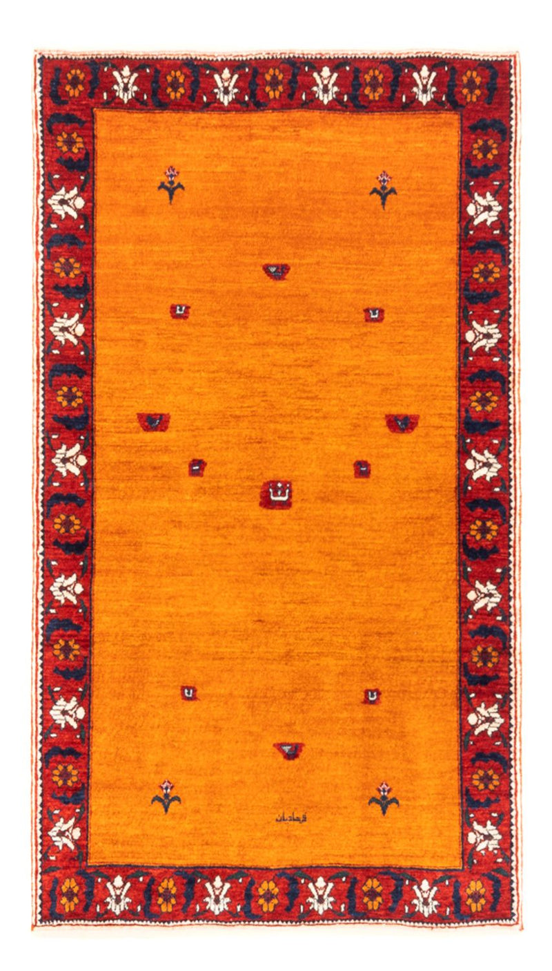 Gabbeh-matta - persisk - 165 x 104 cm - guld