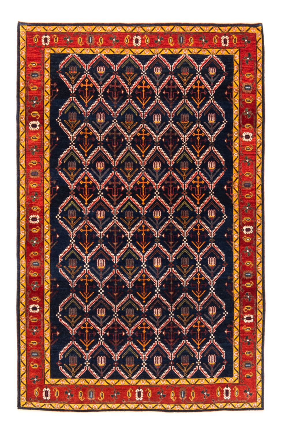 Gabbeh-matta - persisk - 205 x 143 cm - mörkblå