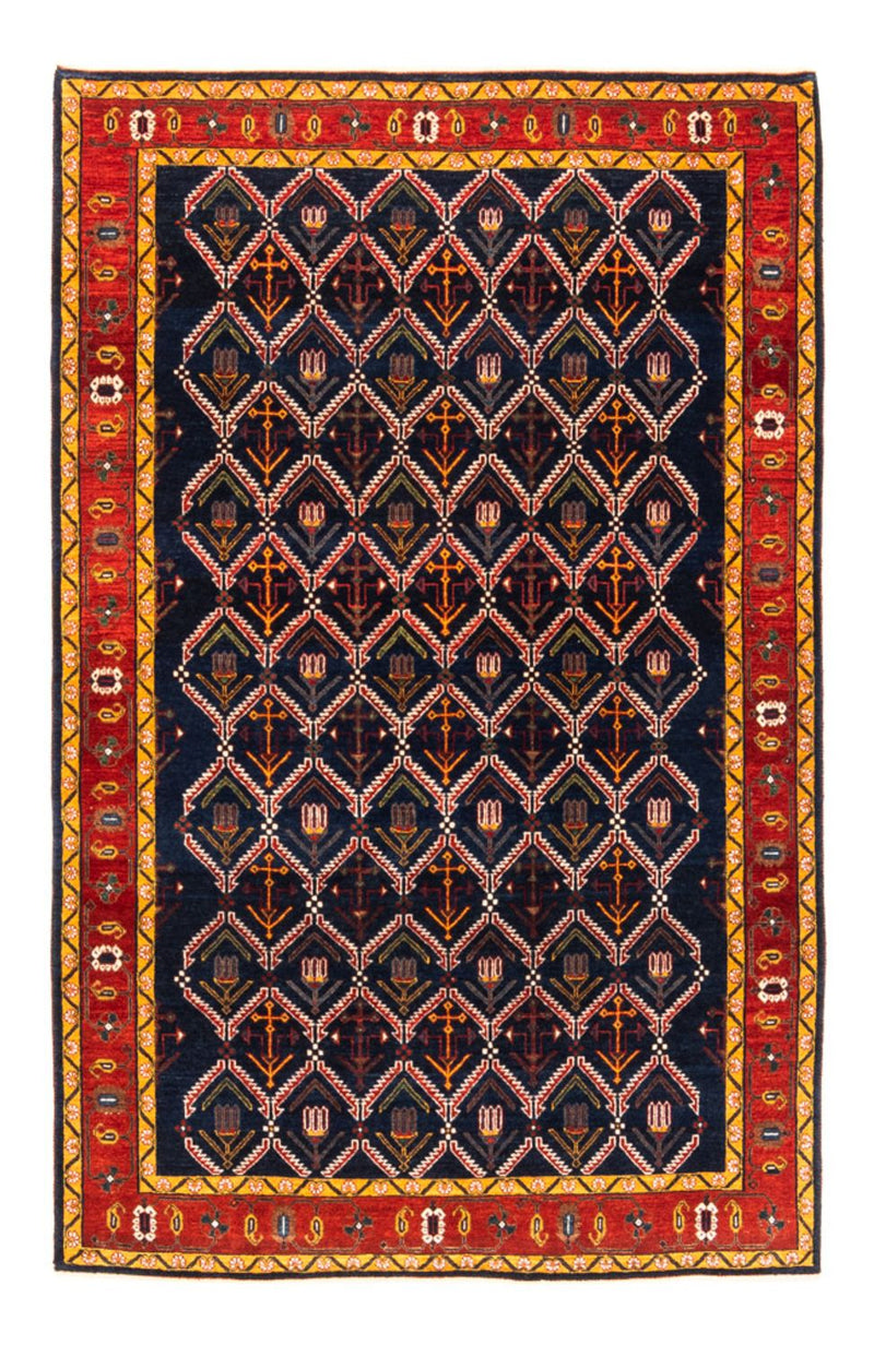 Gabbeh-matta - persisk - 205 x 143 cm - mörkblå