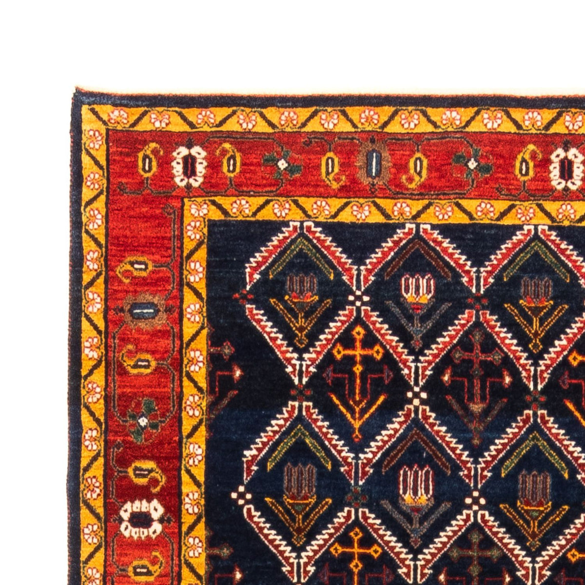 Gabbeh-matta - persisk - 205 x 143 cm - mörkblå