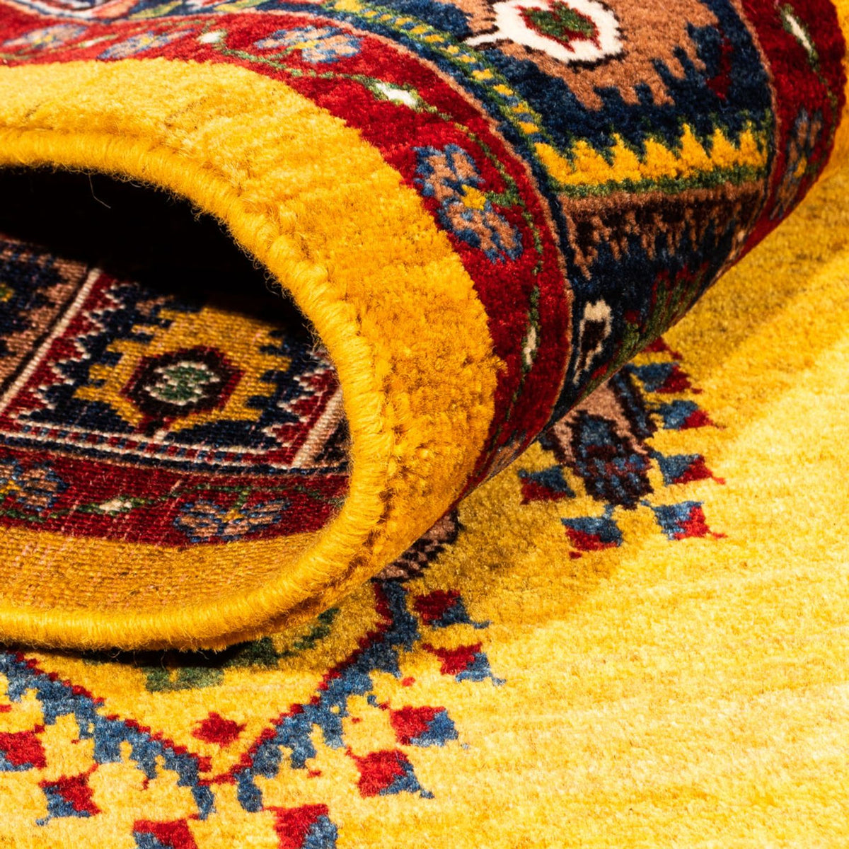 Gabbeh-matta - persisk - 230 x 150 cm - guld