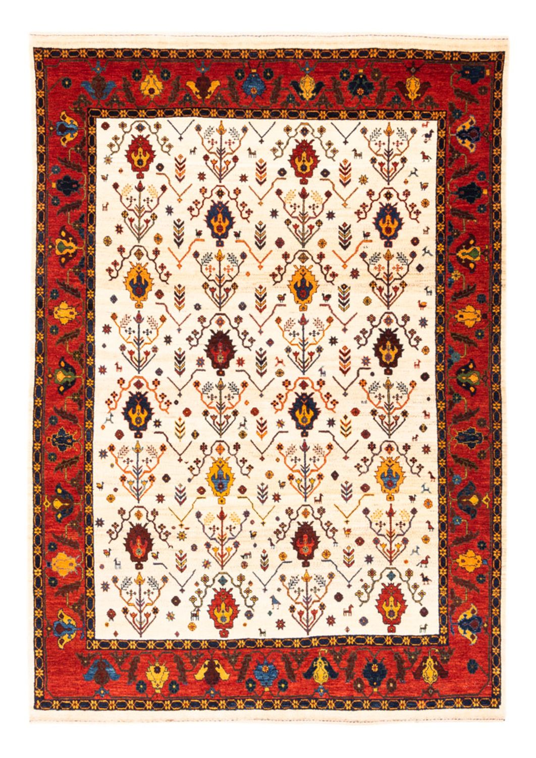 Gabbeh-matta - persisk - 212 x 155 cm - grädde