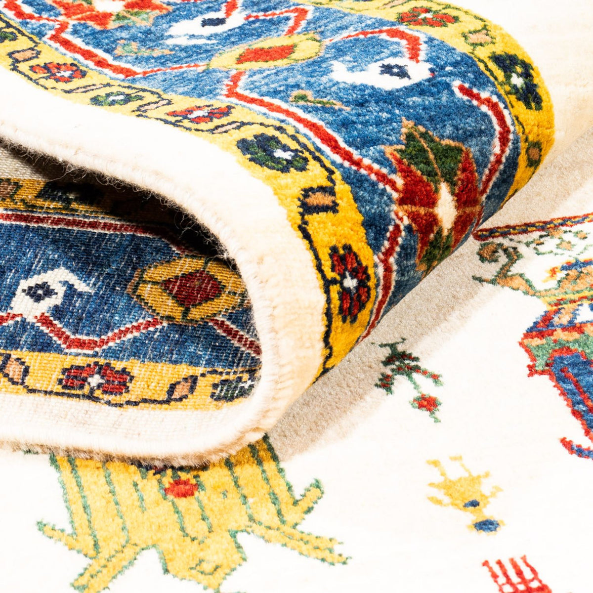 Gabbeh-matta - persisk - 221 x 154 cm - grädde