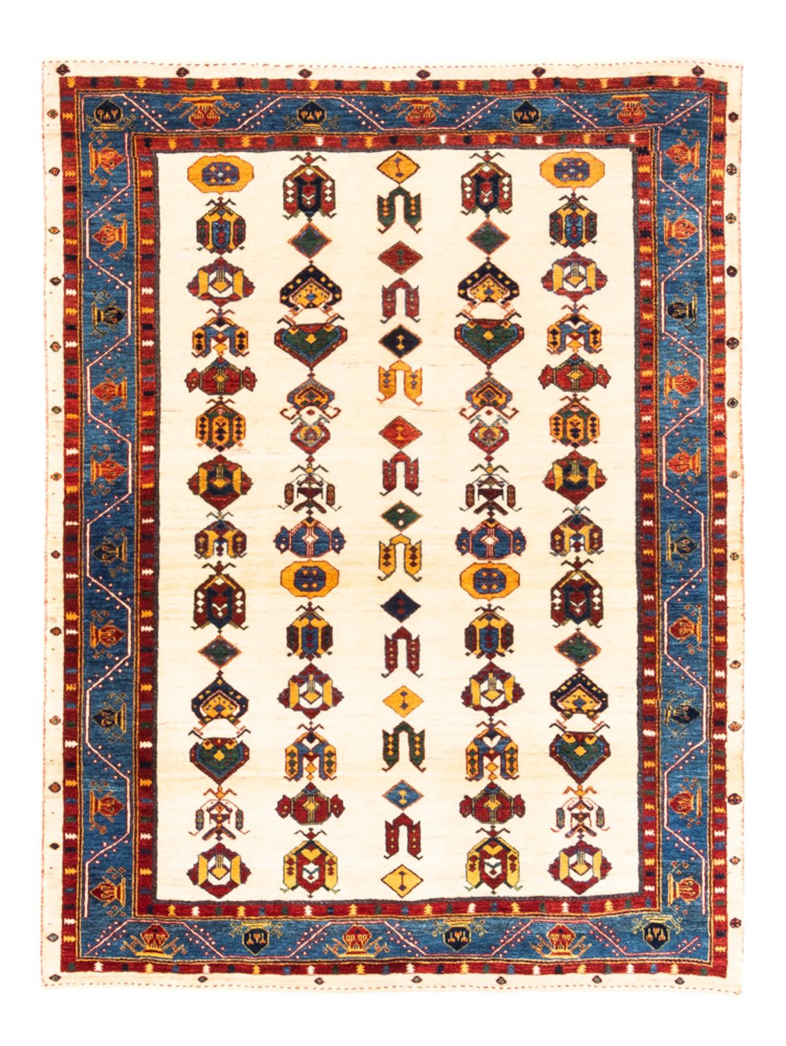 Gabbeh-matta - persisk - 194 x 145 cm - grädde