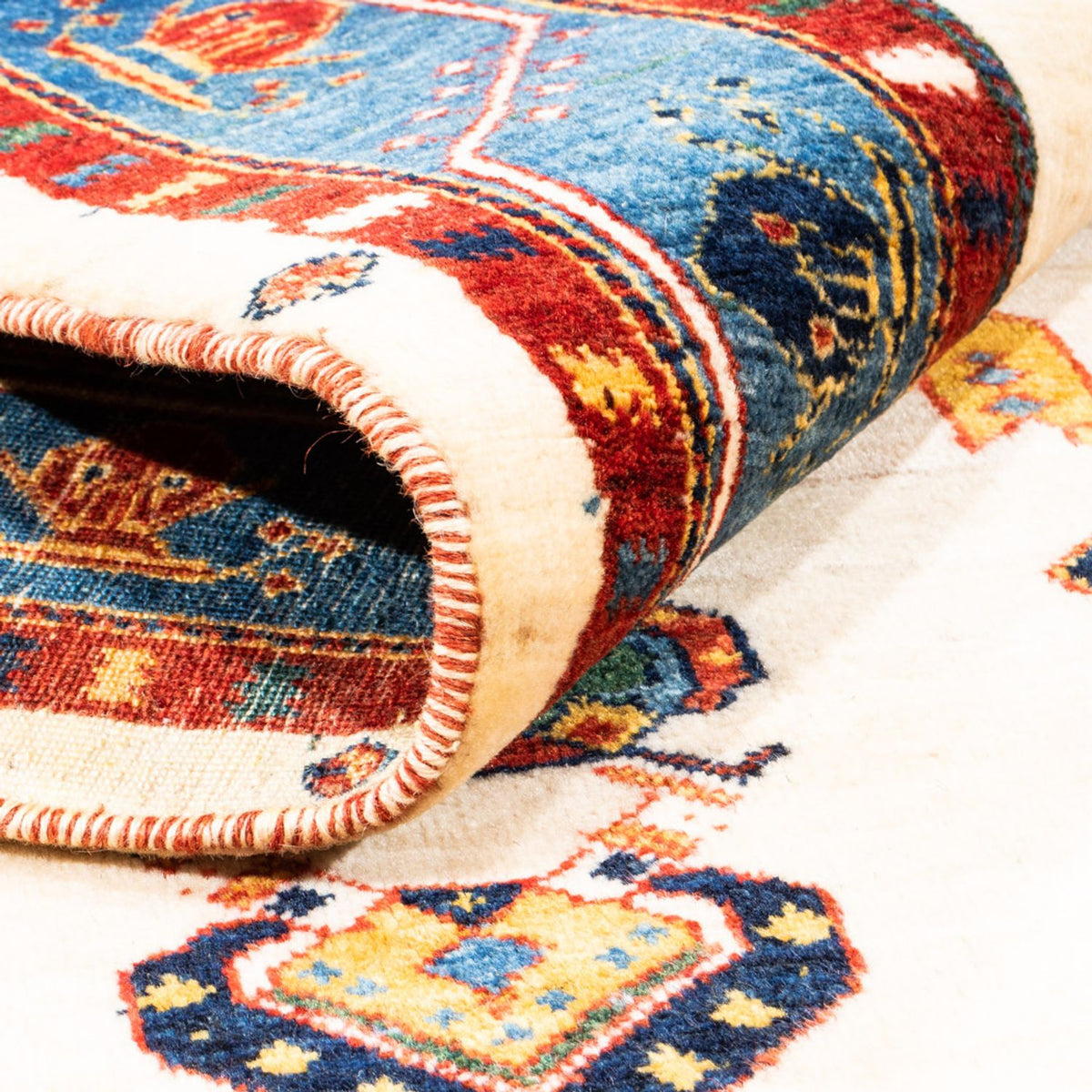 Gabbeh-matta - persisk - 194 x 145 cm - grädde