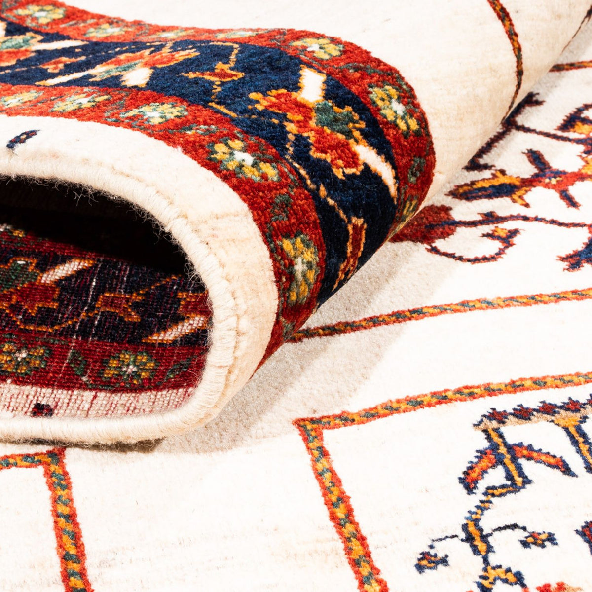 Gabbeh-matta - persisk - 210 x 154 cm - grädde