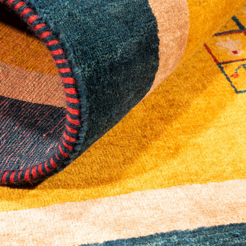 Gabbeh-matta - persisk - 155 x 108 cm - guld