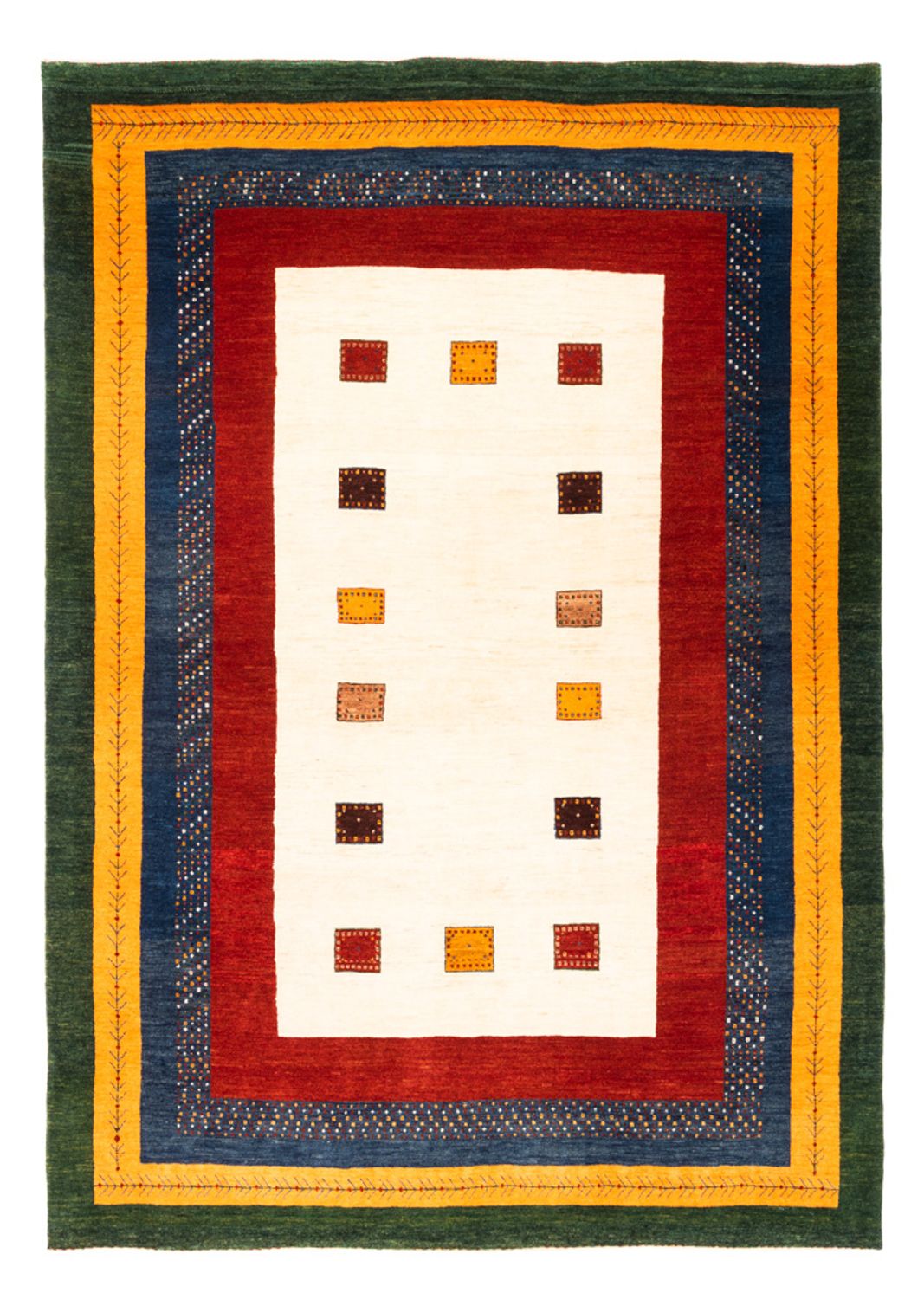 Gabbeh-matta - persisk - 243 x 174 cm - grädde
