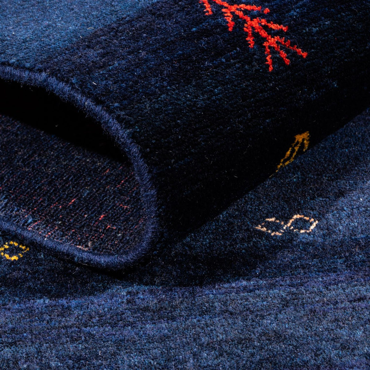 Gabbeh-matta - persisk - 177 x 125 cm - mörkblå