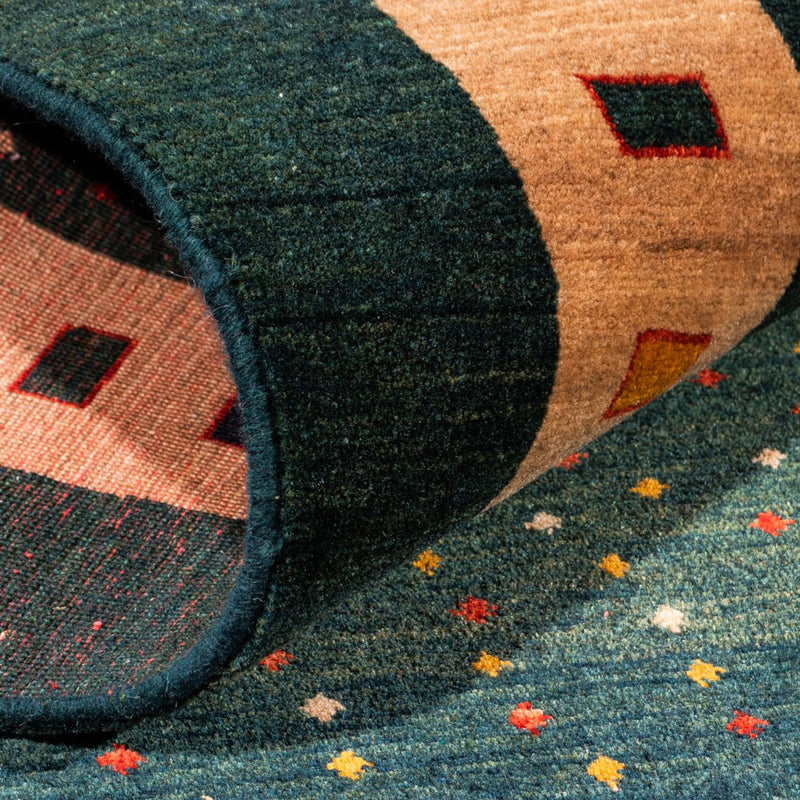 Runner Gabbeh-matta - persisk - 226 x 86 cm - grön