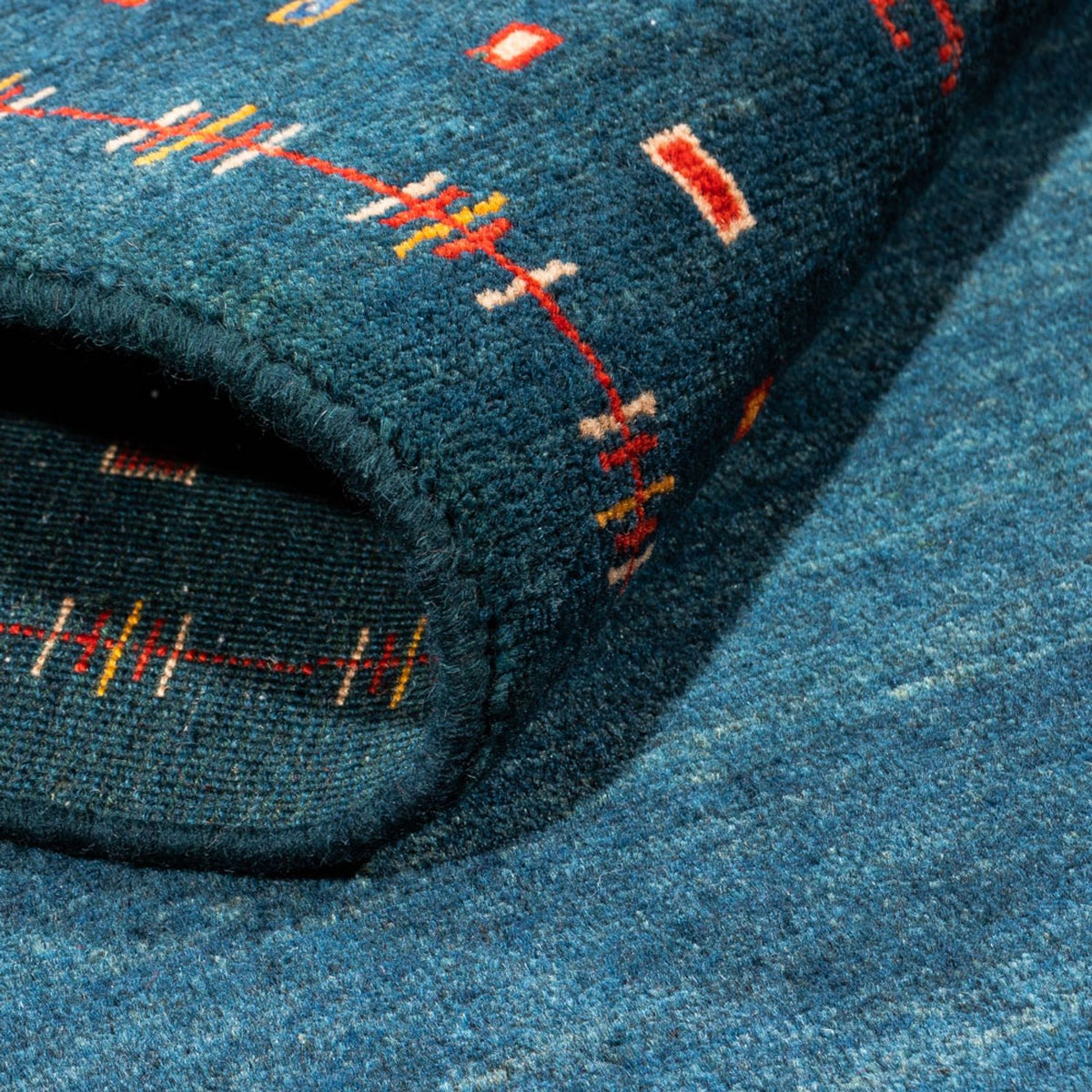 Runner Gabbeh-matta - persisk - 251 x 80 cm - mörkblå