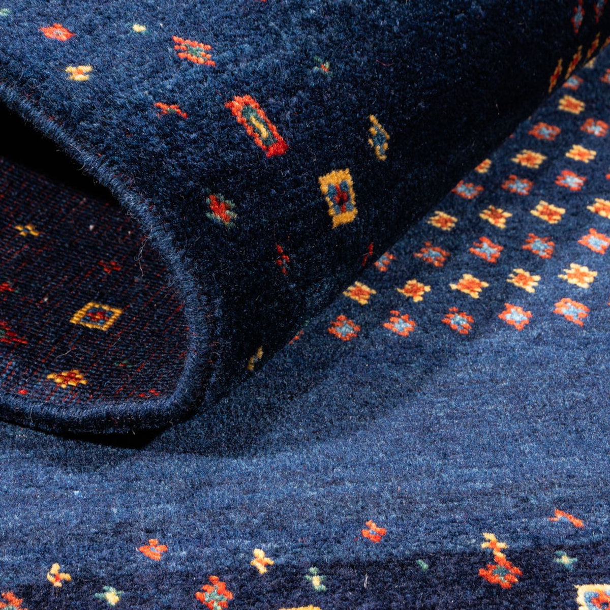 Gabbeh-matta - persisk - 128 x 82 cm - mörkblå