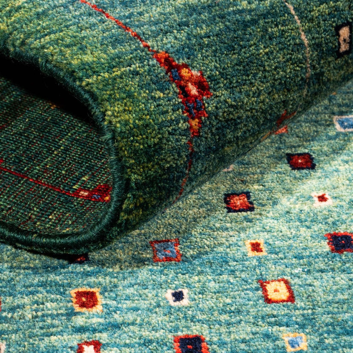 Gabbeh-matta - persisk - 163 x 84 cm - grön