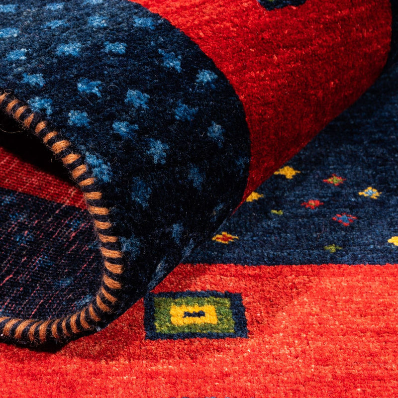 Gabbeh-matta - persisk - 176 x 123 cm - mörkblå