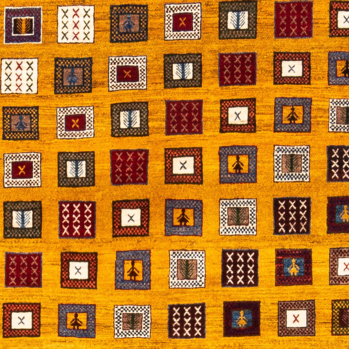 Gabbeh-matta - persisk - 195 x 150 cm - guld