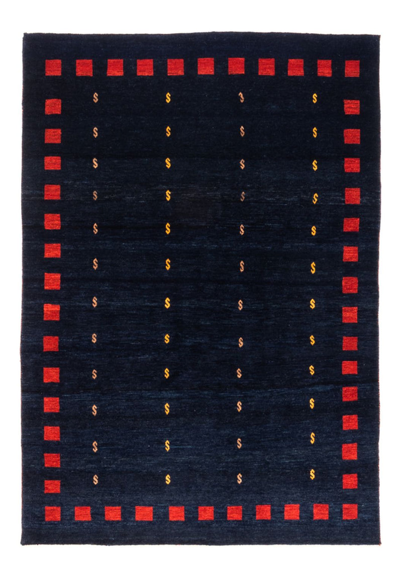 Gabbeh-matta - persisk - 200 x 146 cm - mörkblå