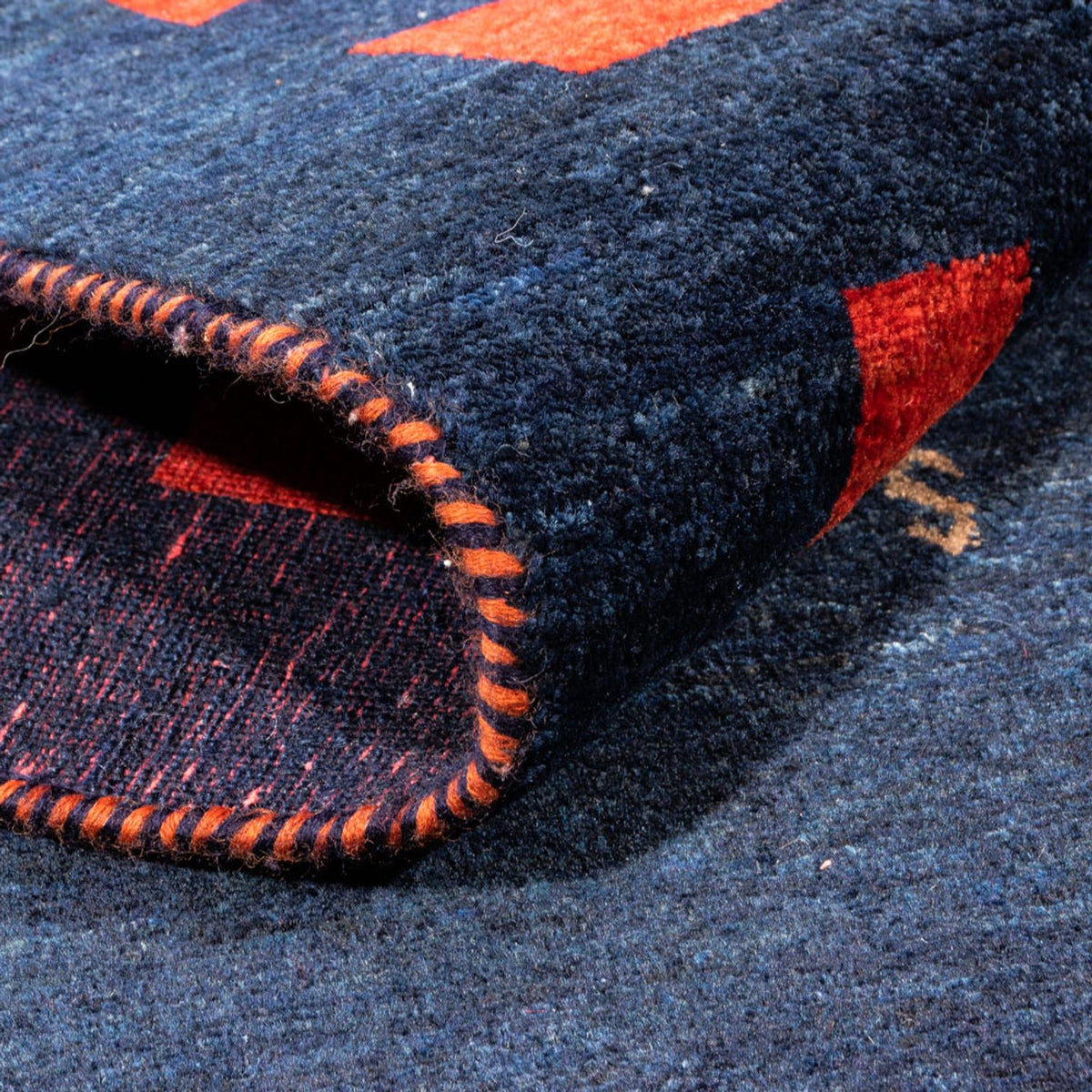 Gabbeh-matta - persisk - 200 x 146 cm - mörkblå