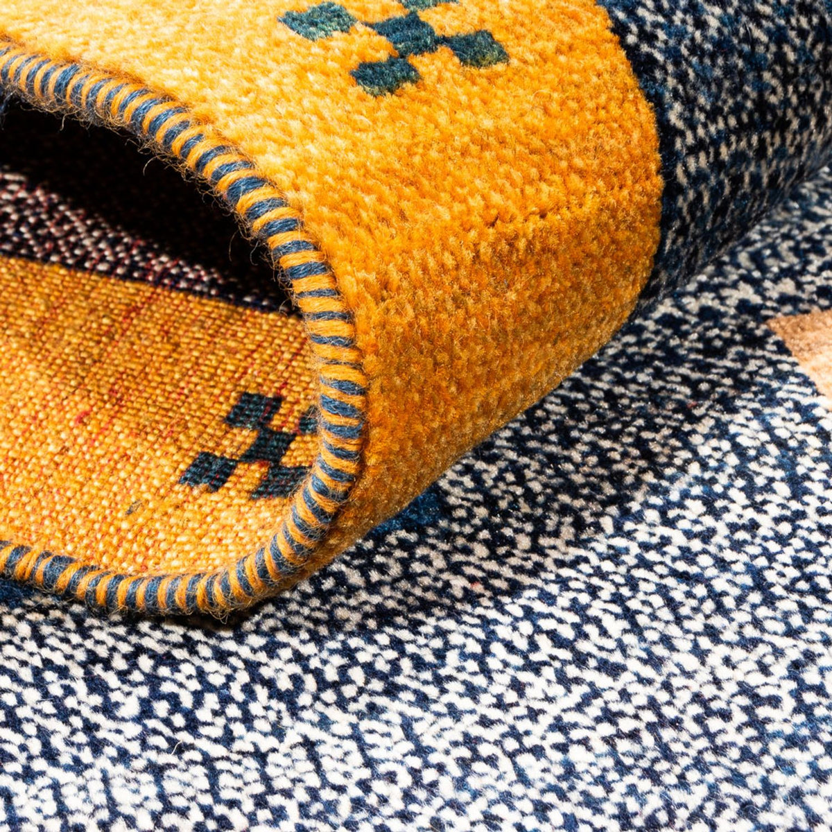 Gabbeh-matta - persisk - 190 x 122 cm - ljusblå