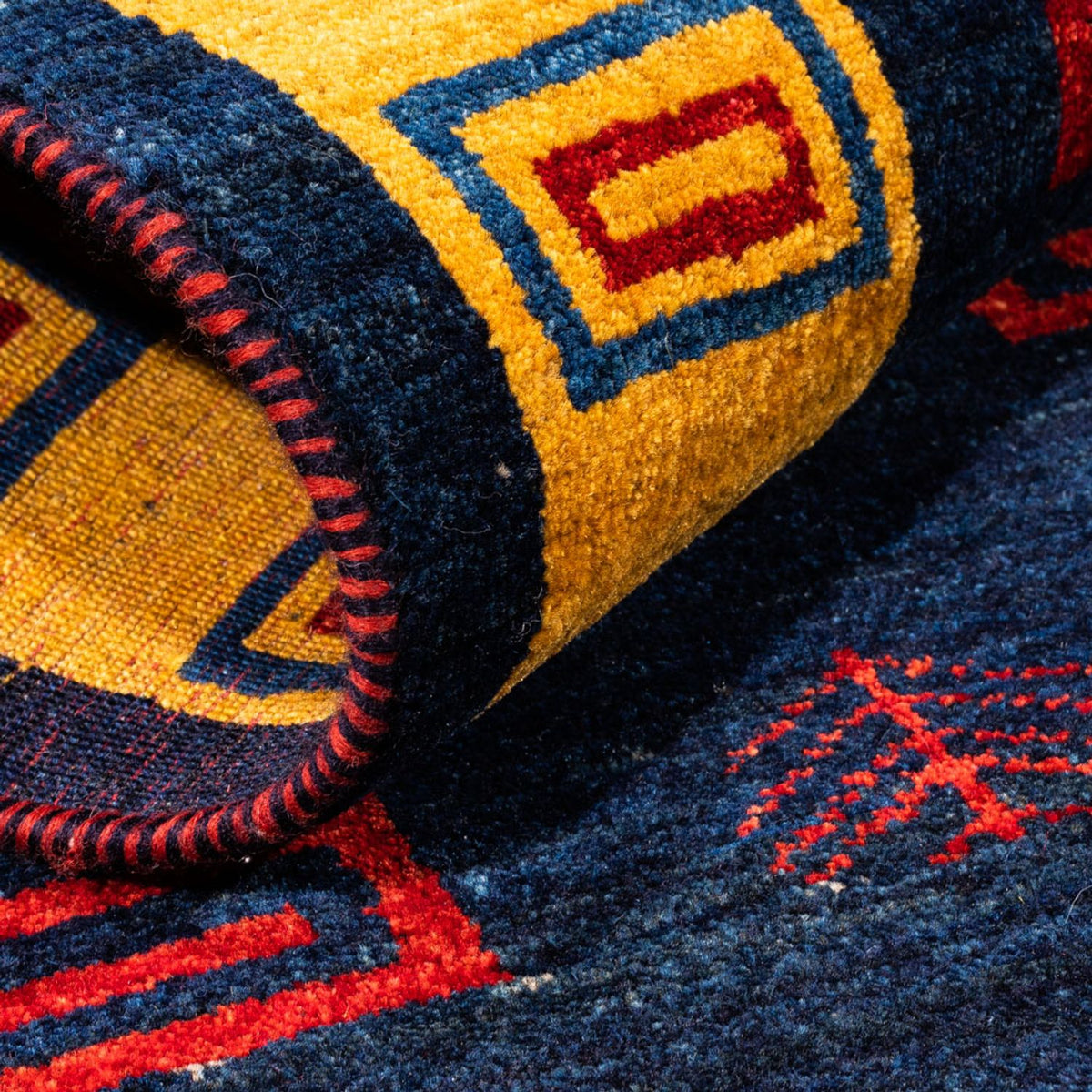 Runner Gabbeh-matta - persisk - 200 x 82 cm - mörkblå