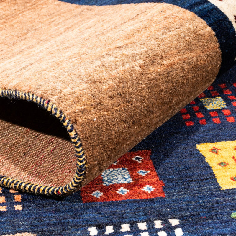 Gabbeh-matta - persisk - 200 x 150 cm - mörkblå