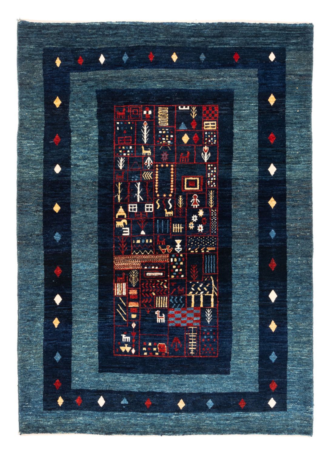 Gabbeh-matta - persisk - 173 x 124 cm - blå