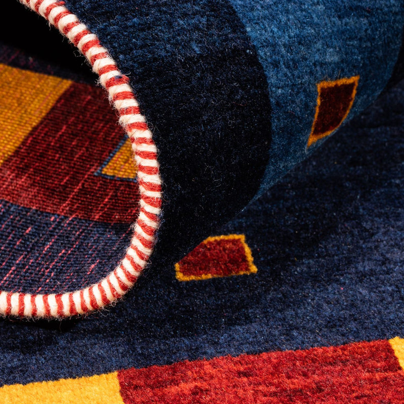 Gabbeh-matta - persisk - 152 x 102 cm - mörkblå