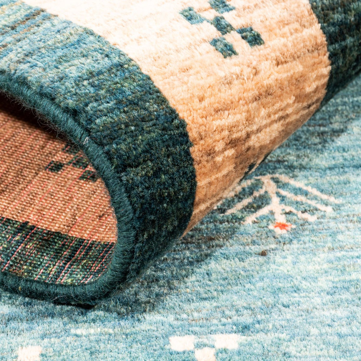 Gabbeh-matta - persisk - 146 x 102 cm - grön