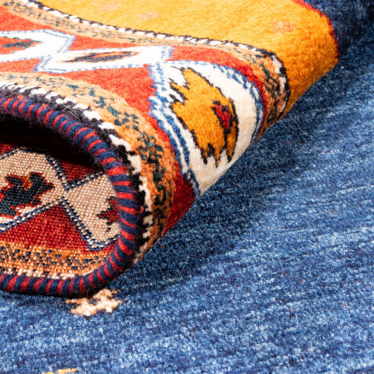 Gabbeh-matta - persisk - 164 x 103 cm - mörkblå