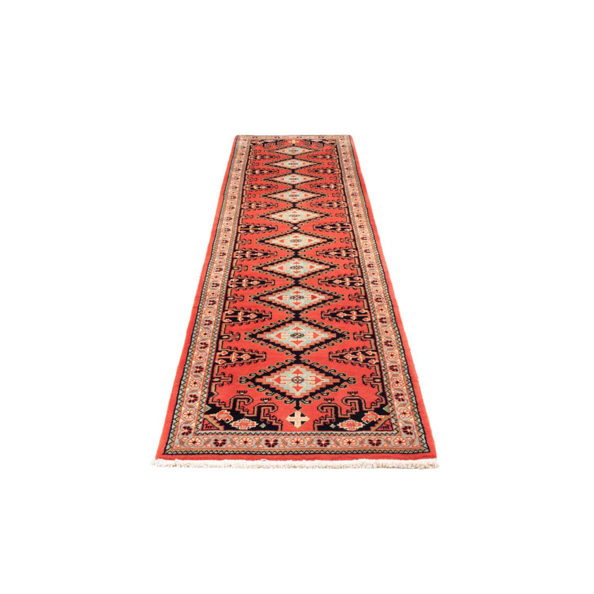 Runner Kelim Carpet - orientalisk matta - 310 x 75 cm - röd