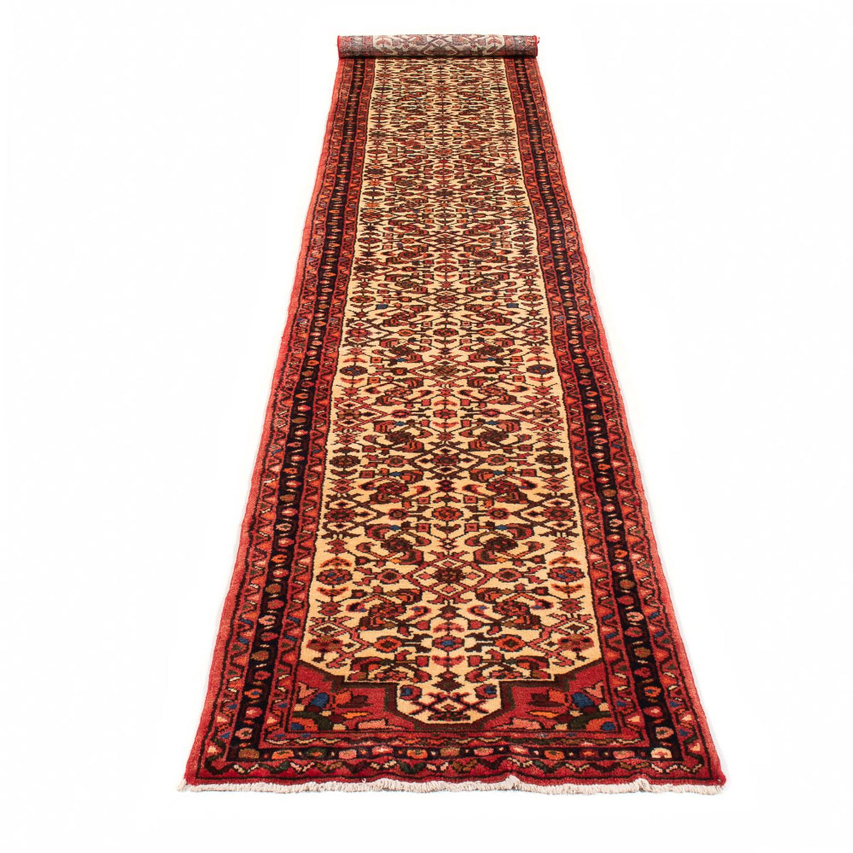 Runner Kelim Carpet - orientalisk matta - 408 x 70 cm - beige