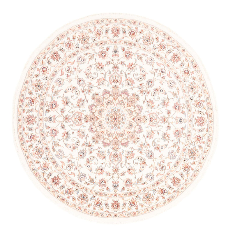 Persisk matta - Tabriz runt  - 157 x 151 cm - grädde