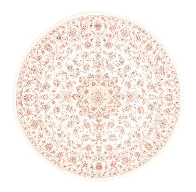 Persisk matta - Tabriz runt  - 150 x 150 cm - grädde