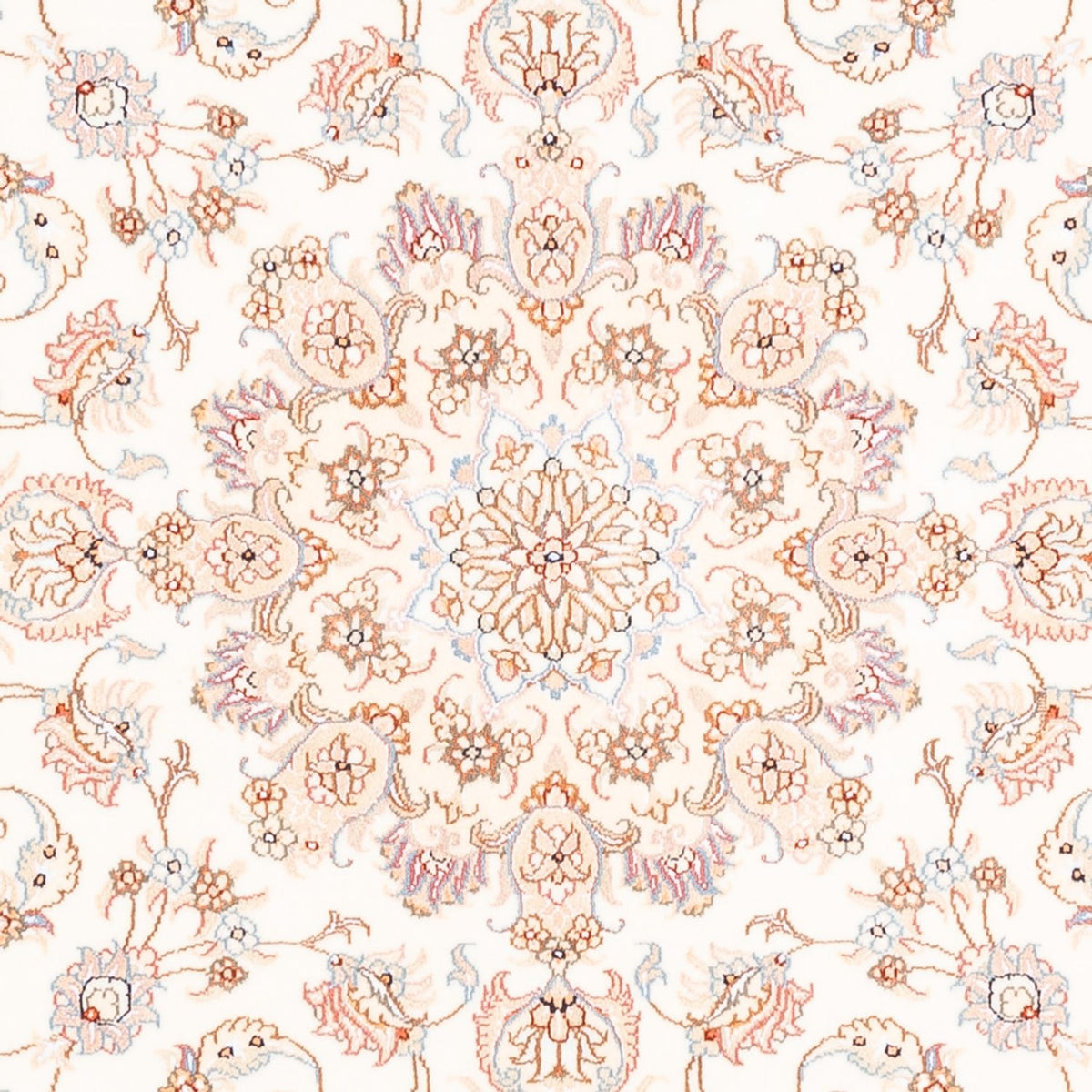 Persisk matta - Tabriz runt  - 150 x 150 cm - grädde