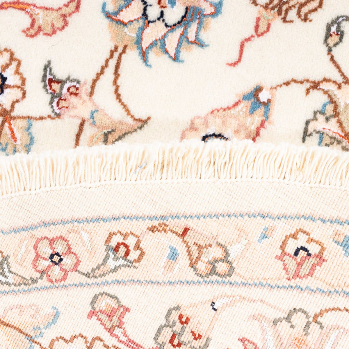 Persisk matta - Tabriz runt  - 150 x 150 cm - grädde