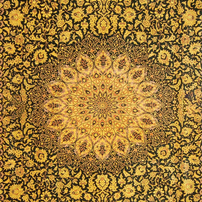 Silk Carpet - Ghom Silk - Premium - 294 x 196 cm - olivgrön