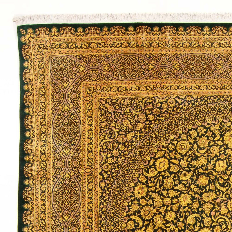 Silk Carpet - Ghom Silk - Premium - 294 x 196 cm - olivgrön
