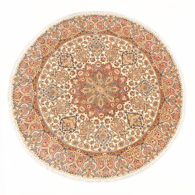 Persisk matta - Tabriz - Royal runt  - 200 x 200 cm - grädde