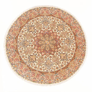 Persisk matta - Tabriz - Royal runt  - 200 x 200 cm - grädde