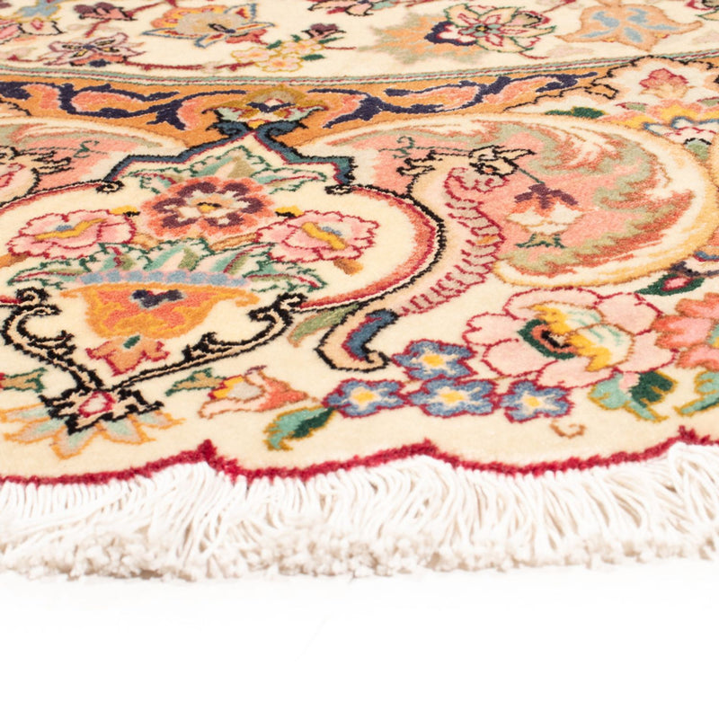 Persisk matta - Tabriz - Royal runt  - 200 x 200 cm - grädde