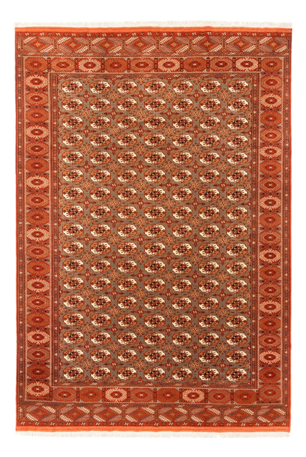 Turkaman-matta - 305 x 205 cm - mörk beige