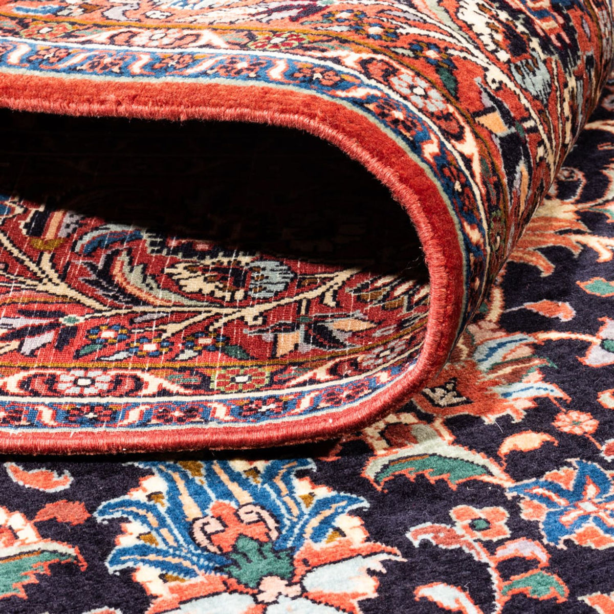 Persisk matta - Bijar kvadrat  - 250 x 248 cm - mörkblå