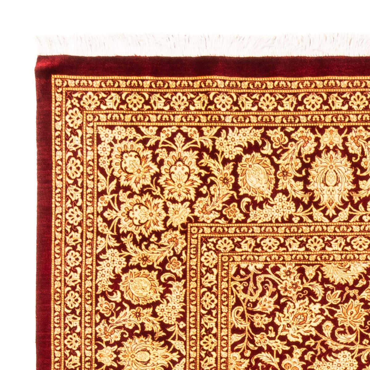 Silk Carpet - Ghom Silk - Premium kvadrat  - 200 x 200 cm - guld