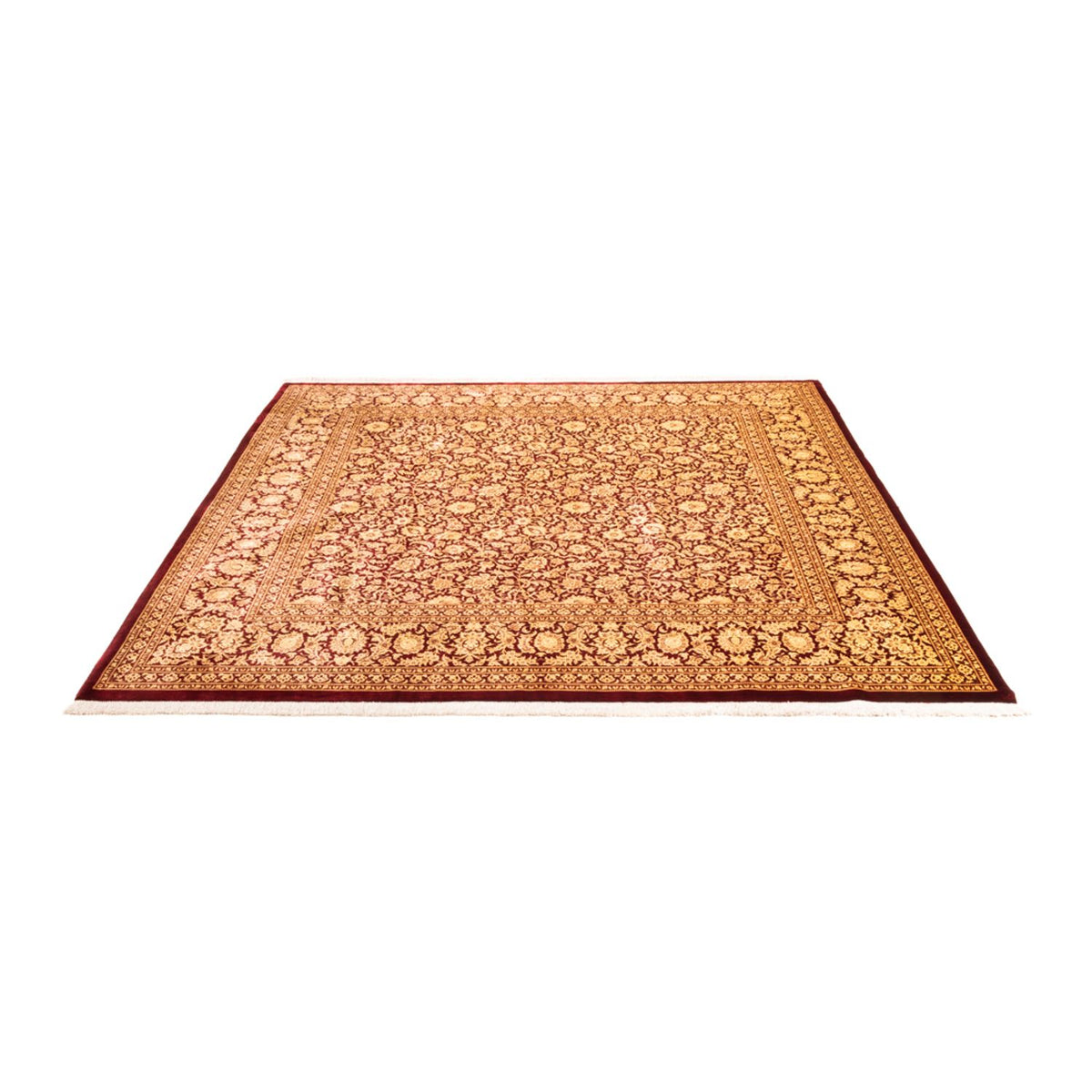 Silk Carpet - Ghom Silk - Premium kvadrat  - 200 x 200 cm - guld